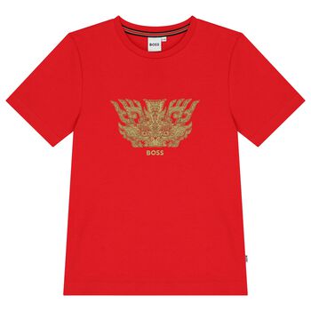 Boys Red Dragon Logo T-Shirt