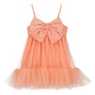 Baby Girls Coral Bow Tulle Dress Set, 1, hi-res