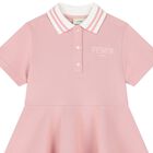 Girls Pink Logo Polo Dress, 1, hi-res