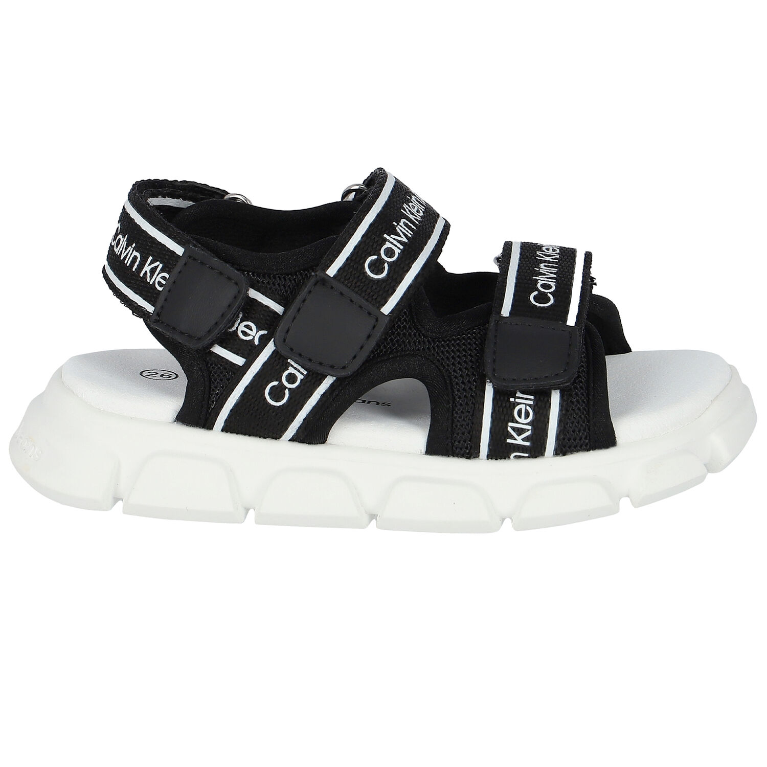 Black & White Logo Sandals, 1, hi-res