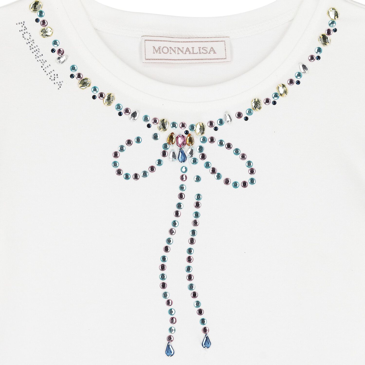 Girls Ivory, Pink & Blue Jewel Skirt Set, 1, hi-res