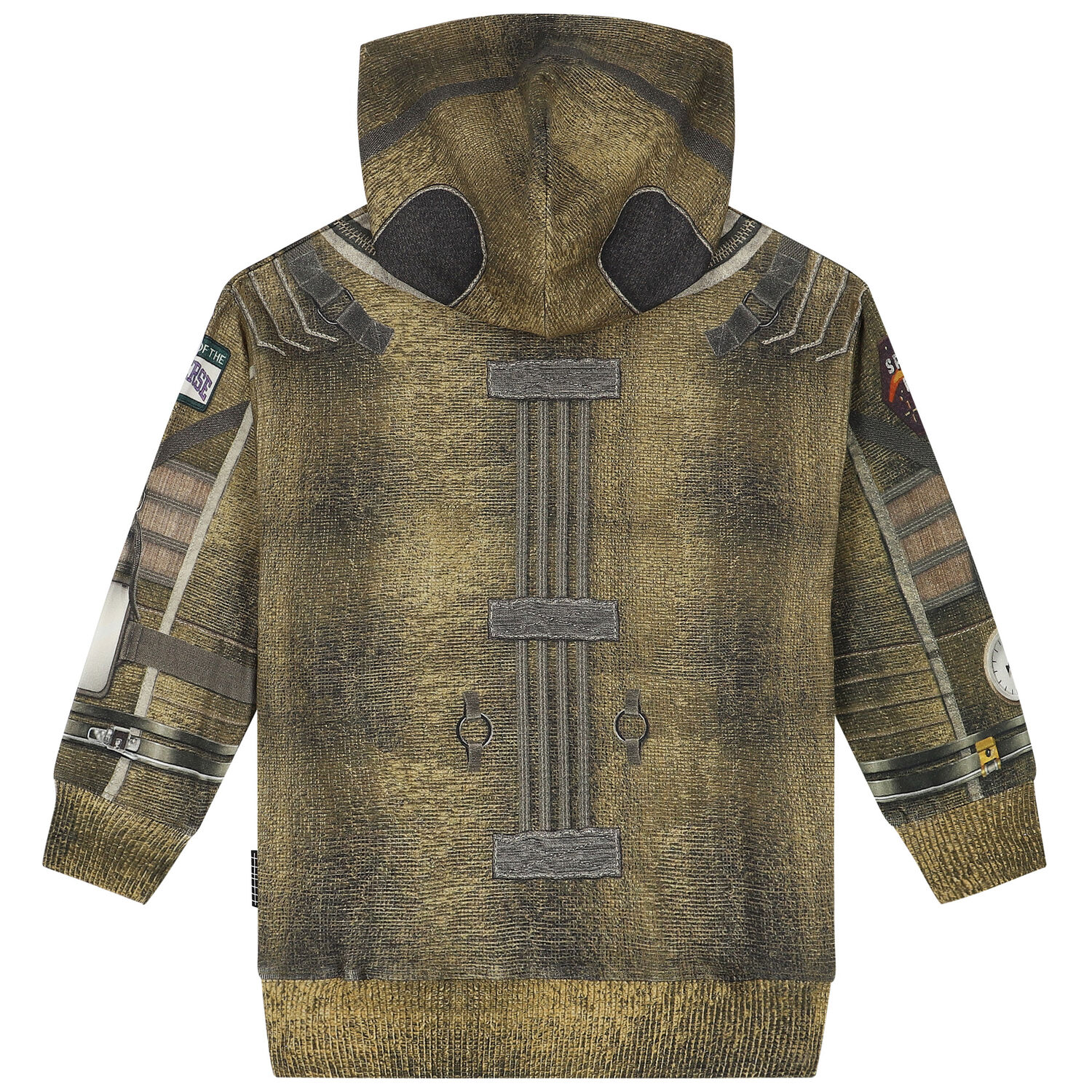 Khaki Green Space Suit Hooded Top, 1, hi-res