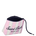 Girls Ivory & Pink Striped Aline Logo Pouch ( 15cm ), 1, hi-res