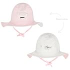 Baby Girls Pink & White Logo Reversible Logo Hat, 1, hi-res