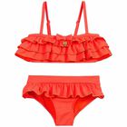 Girls Black Frill Bikini, 1, hi-res