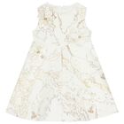 Girls Ivory Flower Geo Map Dress, 1, hi-res