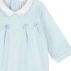 Baby Boys Blue & Ivory Flower Babygrows ( 2-Pack ), 1, hi-res