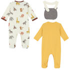 Baby Boys Yellow & White Babygrow Set, 1, hi-res