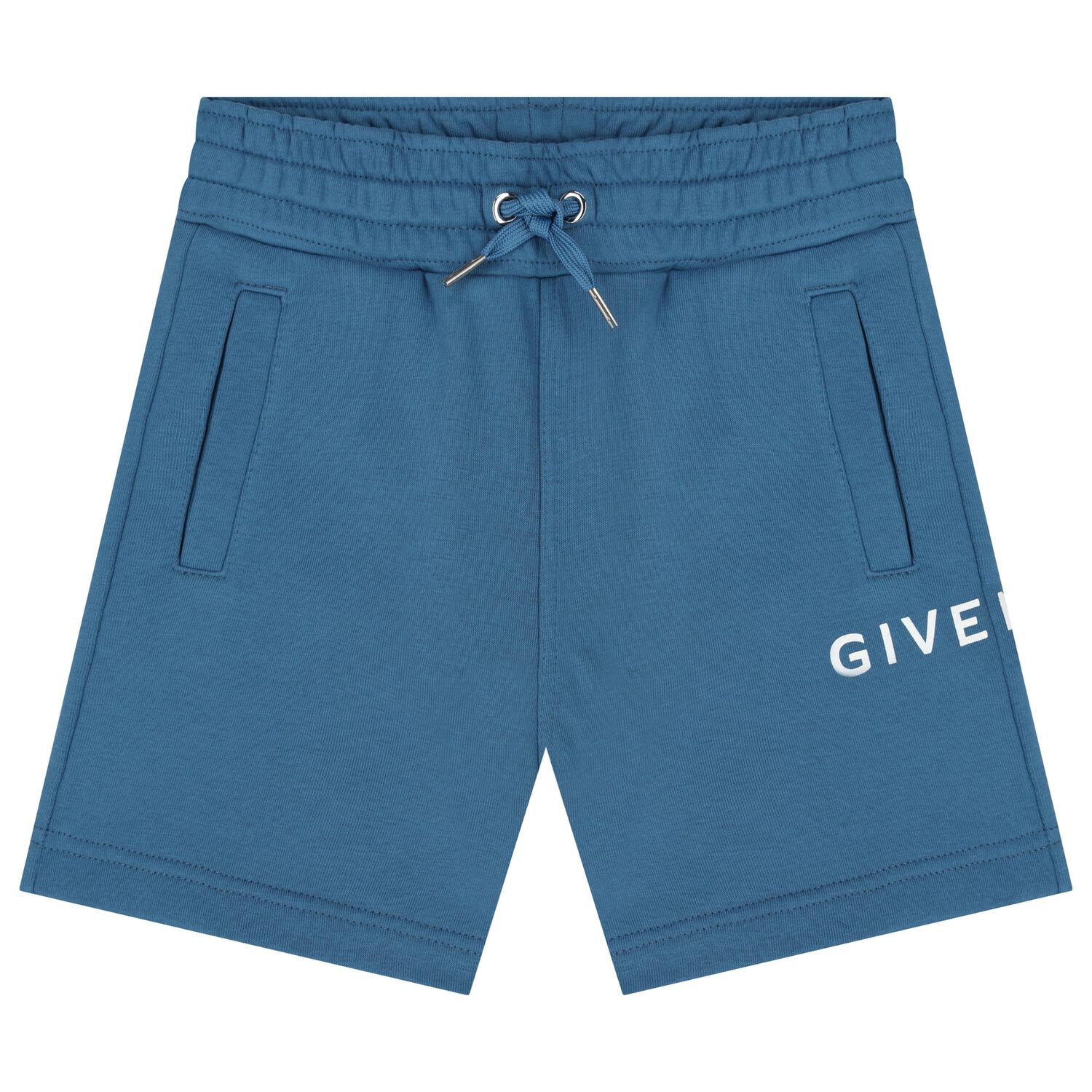 Boys Blue Logo Shorts, 3, hi-res