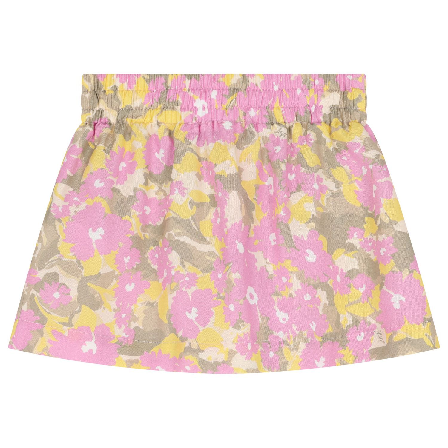 Girls Pink Logo Floral Skirt, 1, hi-res