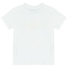 Younger Boys White Logo T-Shirt, 1, hi-res