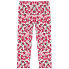 Girls Ivory & Pink Hearts Leggings, 1, hi-res