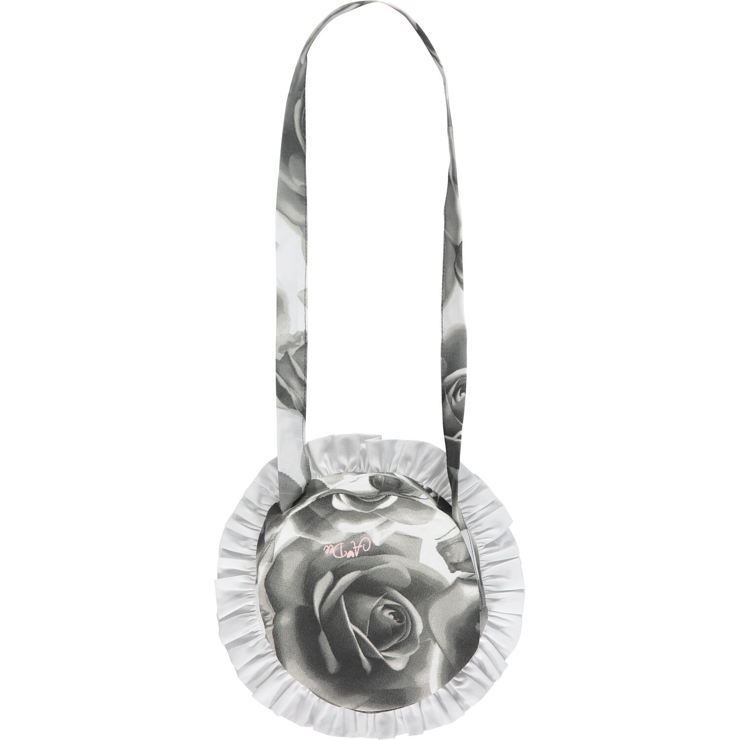 Girls Grey & White Rose Bag, 1, hi-res