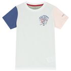 Boys White & Green Logo T-Shirt, 1, hi-res
