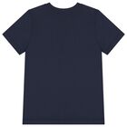 Boys Navy Blue & Gold Logo T-Shirt, 2, hi-res