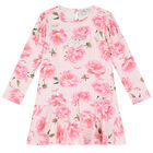 Girls Pink Houndstooth Floral Dress, 1, hi-res