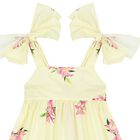 Girls Yellow Bow Dress, 1, hi-res