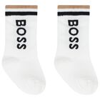 Younger Boys White, Beige & Black Socks ( 3-Pack ), 1, hi-res