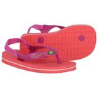 Younger Girls Pink Logo Flip Flops, 6, hi-res