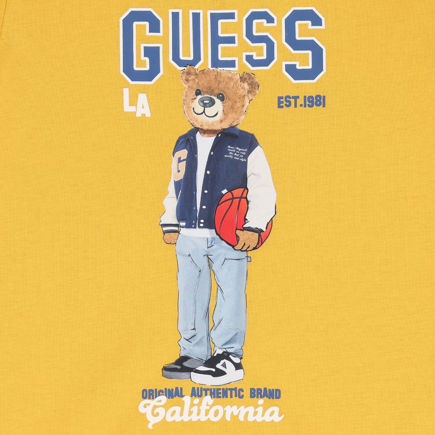 Boys Yellow Teddy Bear Logo T-Shirt, 2, hi-res