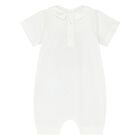 Ivory Teddy Bear Logo Baby Romper, 3, hi-res