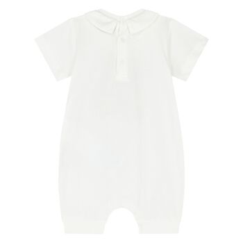 Ivory Teddy Bear Logo Baby Romper