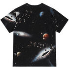 Boys Black Space T-Shirt, 1, hi-res