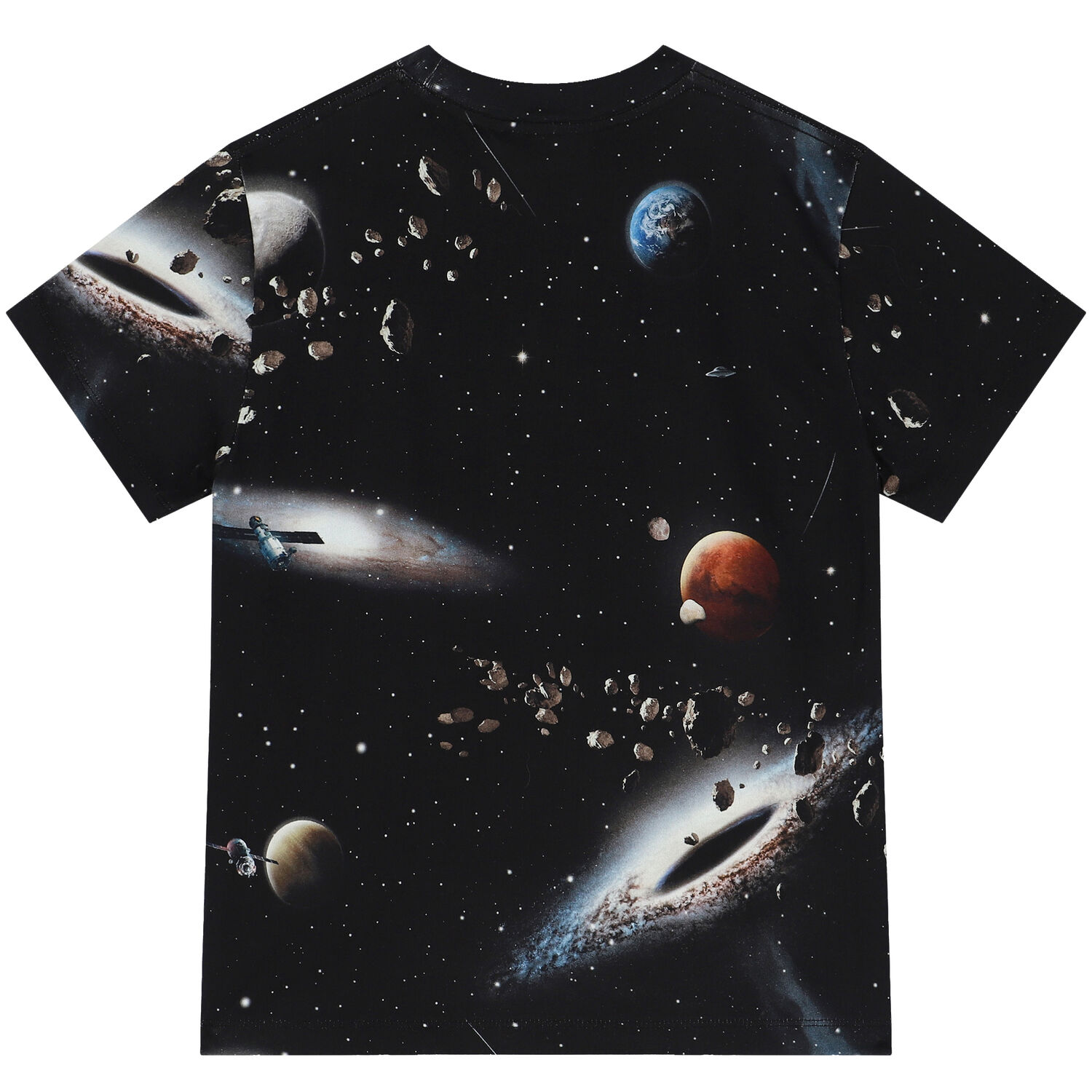Boys Black Space T-Shirt, 1, hi-res