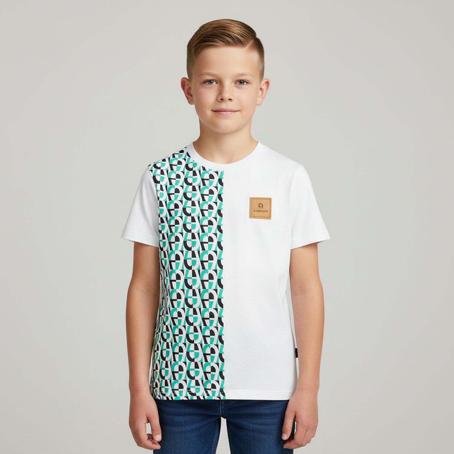Boys White Logo T-Shirt, 2, hi-res image number null