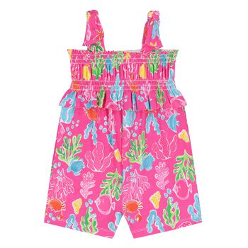 Younger Girls Pink Coral Playsuit