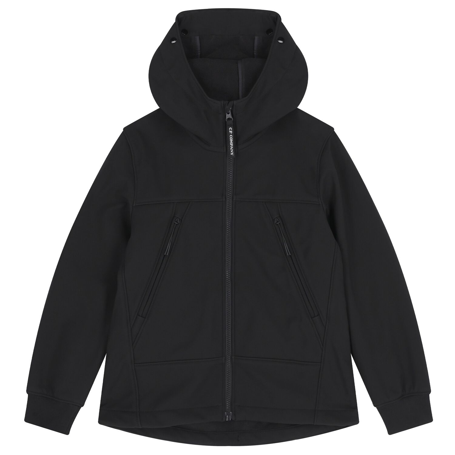 Boys Black Hooded Jacket , 1, hi-res