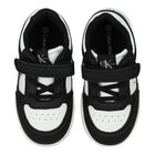 Boys Black & White Logo Trainers, 1, hi-res
