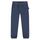Younger Boys Blue Teddy Bear Joggers, 1, hi-res
