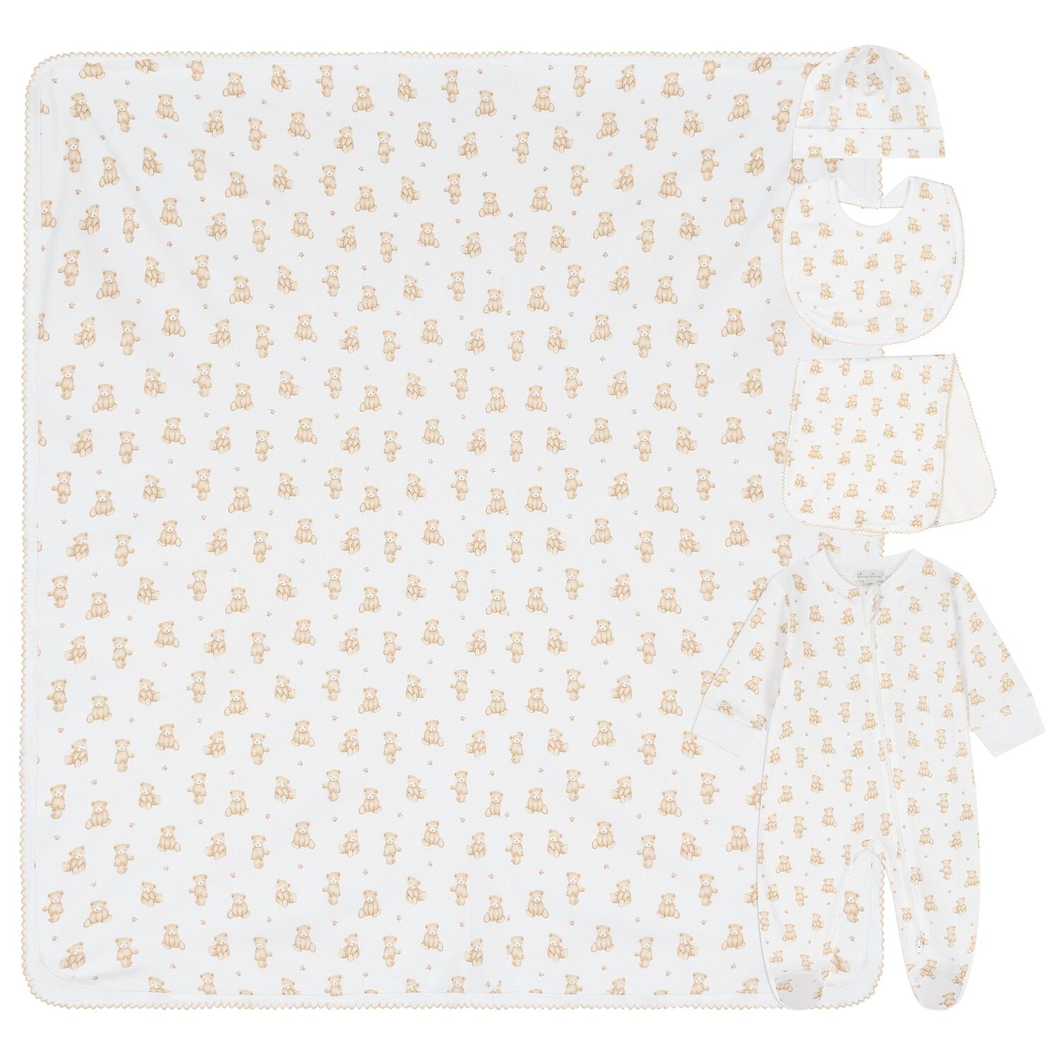  White Teddy Bear Babygrow Gift Set, 1, hi-res