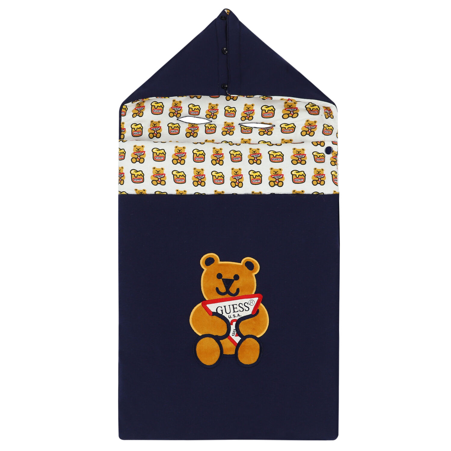 Baby Boys Navy Teddy Logo Nest, 1, hi-res
