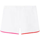 Girls White Logo Shorts, 1, hi-res