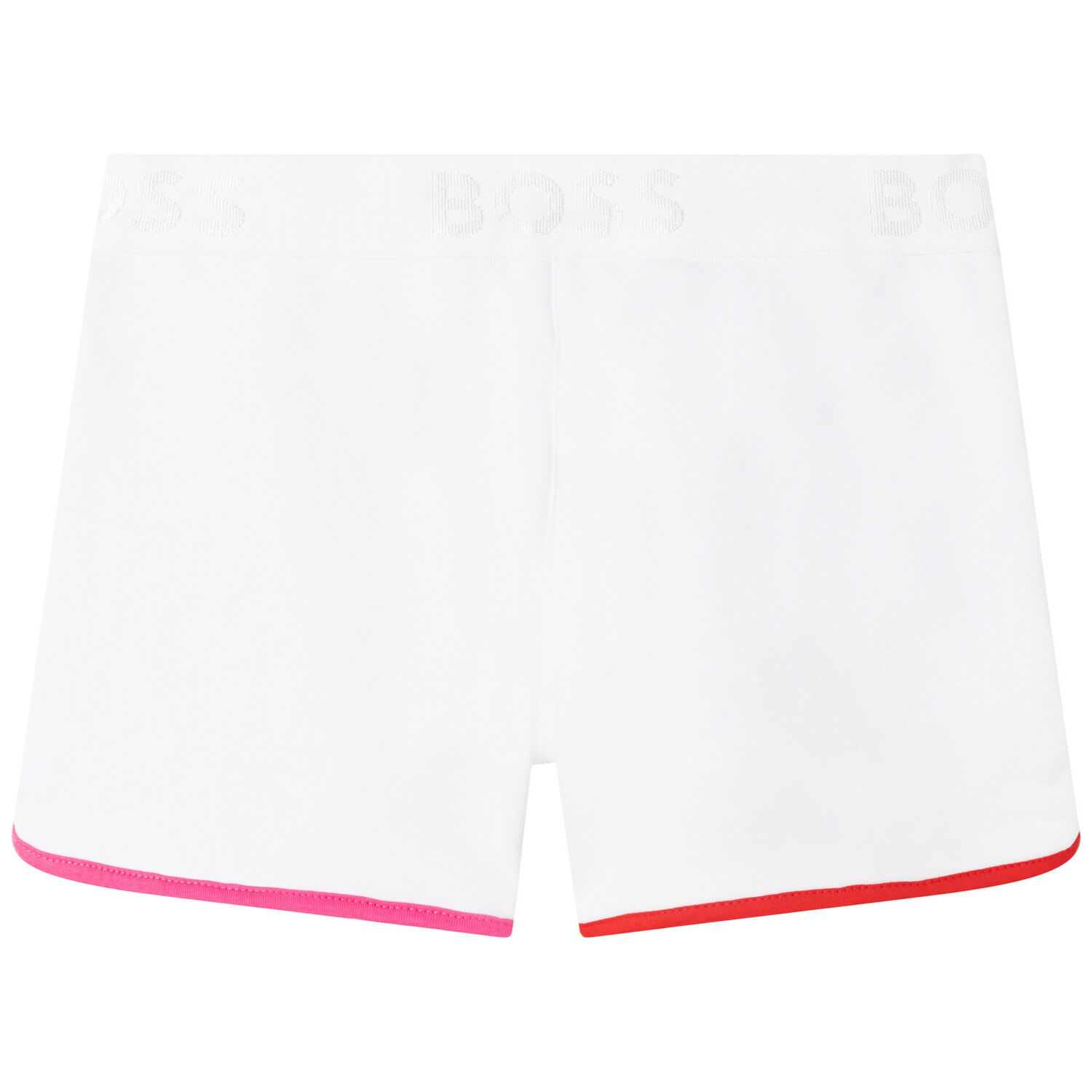 Girls White Logo Shorts, 1, hi-res