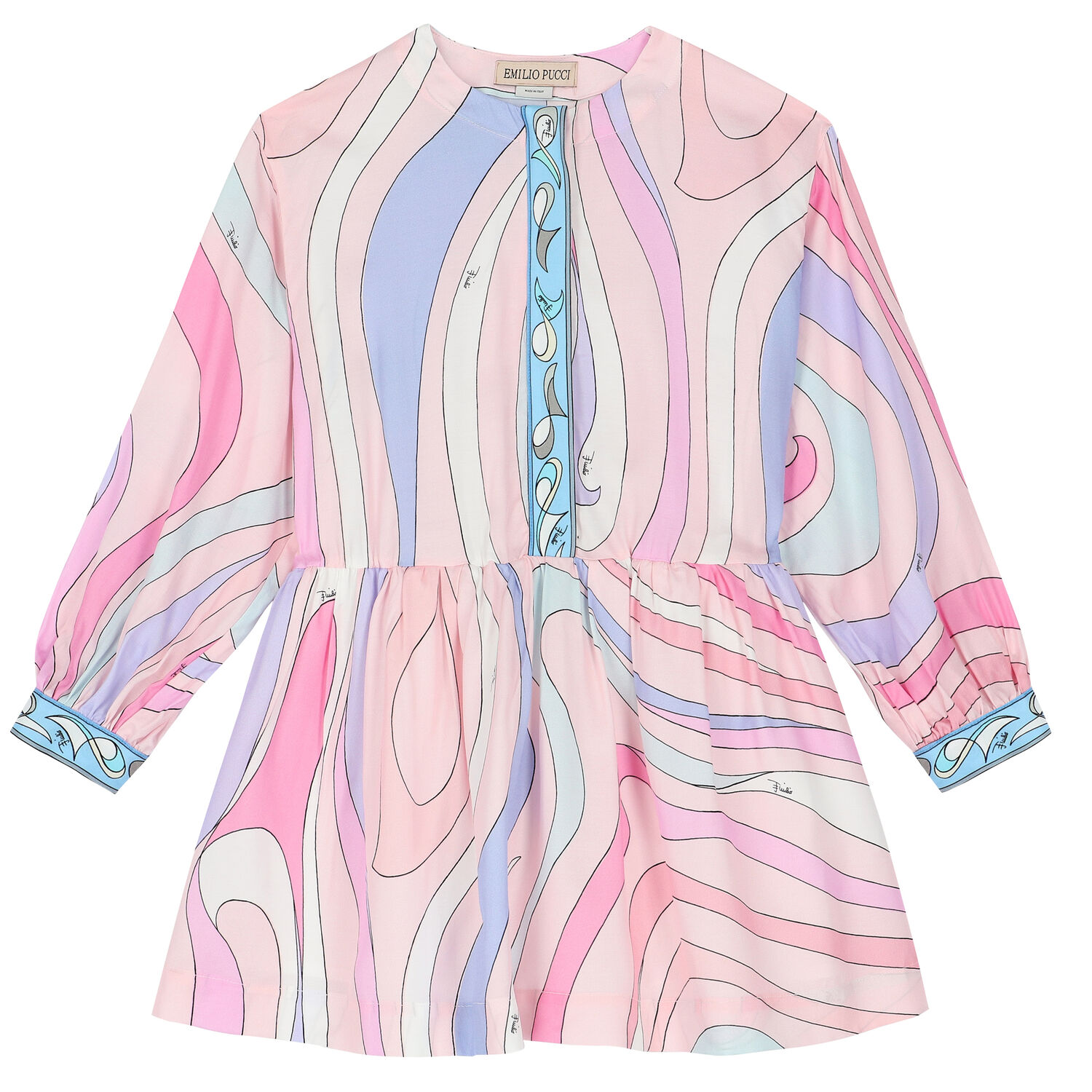 Girls Pink Abstract Dress, 1, hi-res