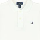 Boys White Slim Fit Logo Polo Shirt, 1, hi-res