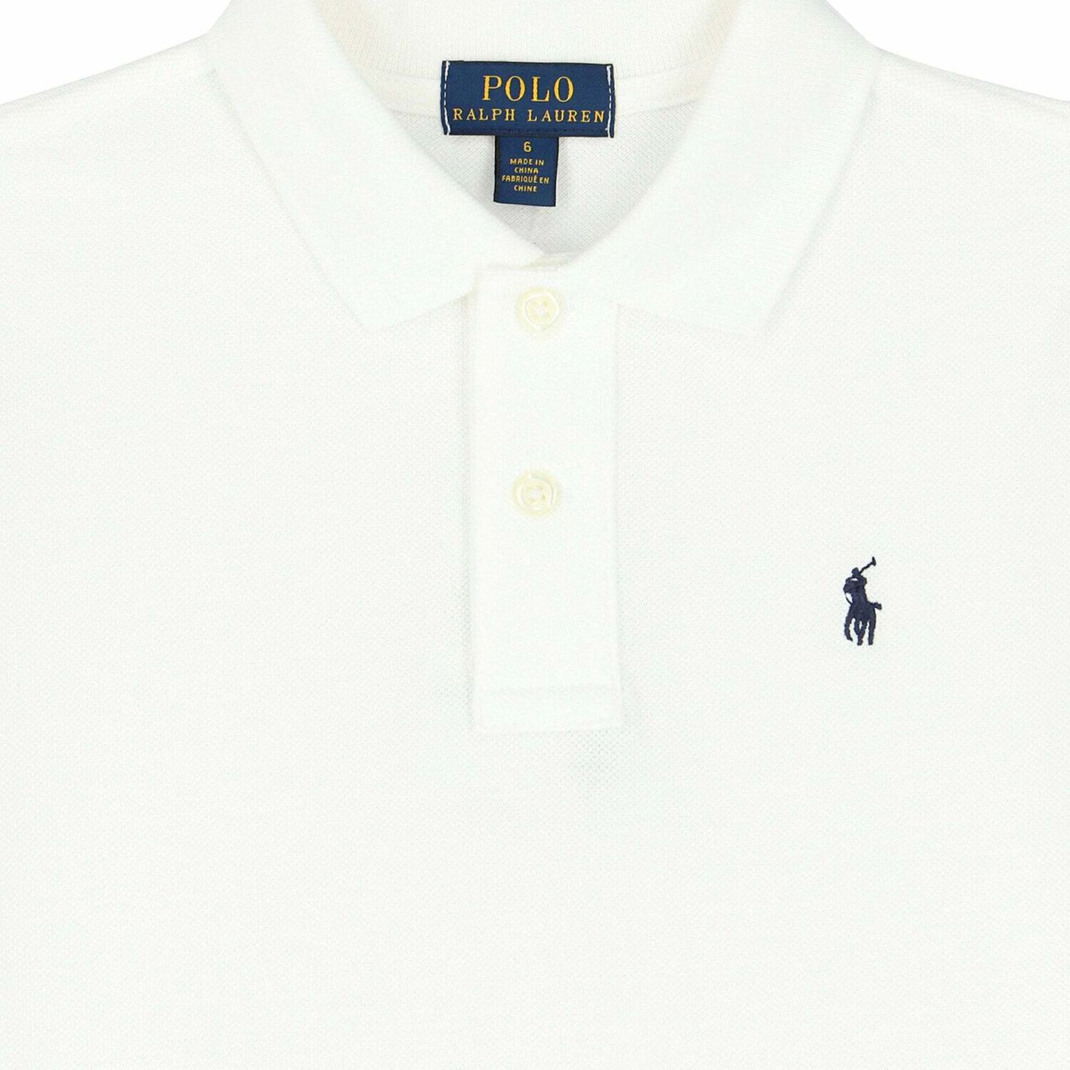Boys White Slim Fit Logo Polo Shirt, 1, hi-res