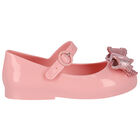 Younger Girls Pink Bow Jelly Shoes, 1, hi-res