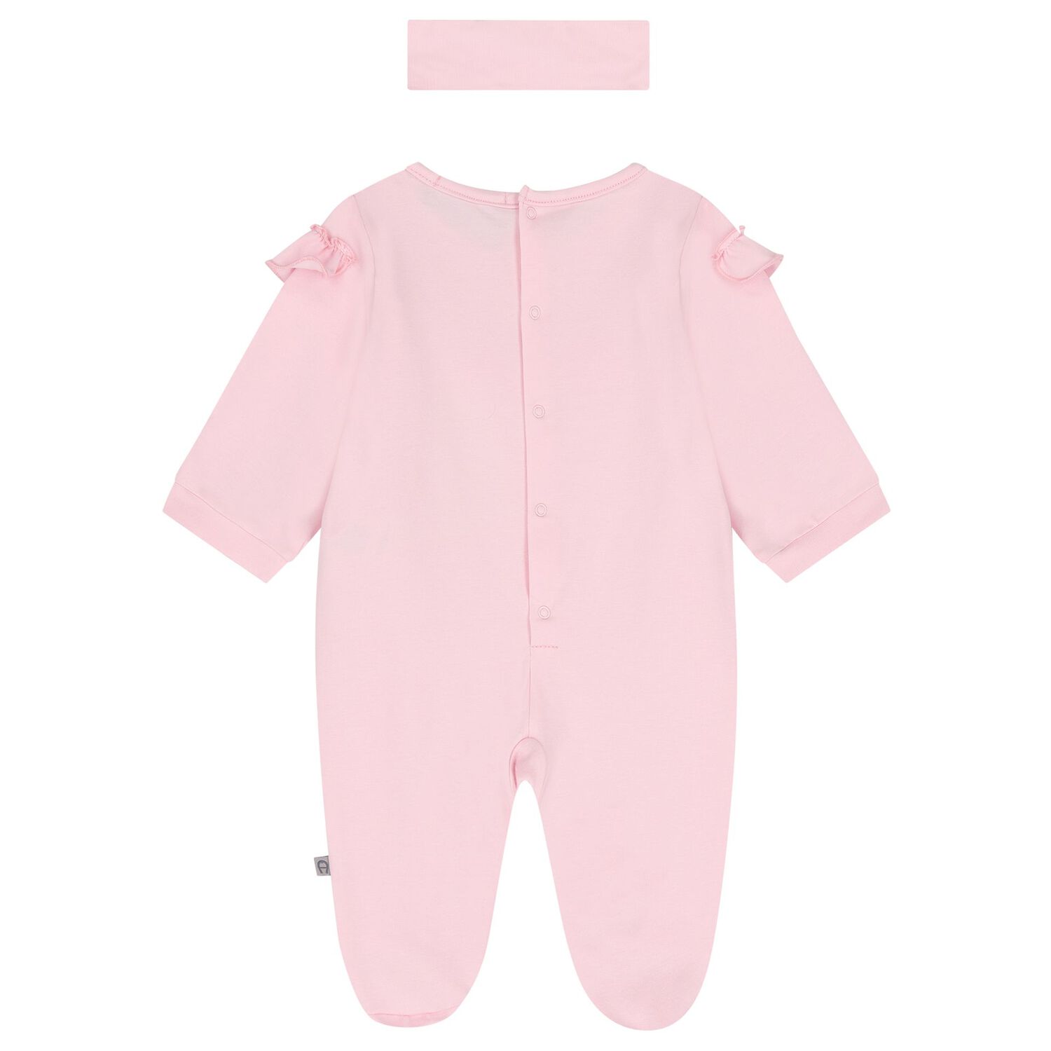 Baby Girls Pink & Gold Logo Babygrow Gift Set, 2, hi-res