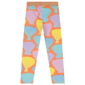 Girls Orange Shell Leggings