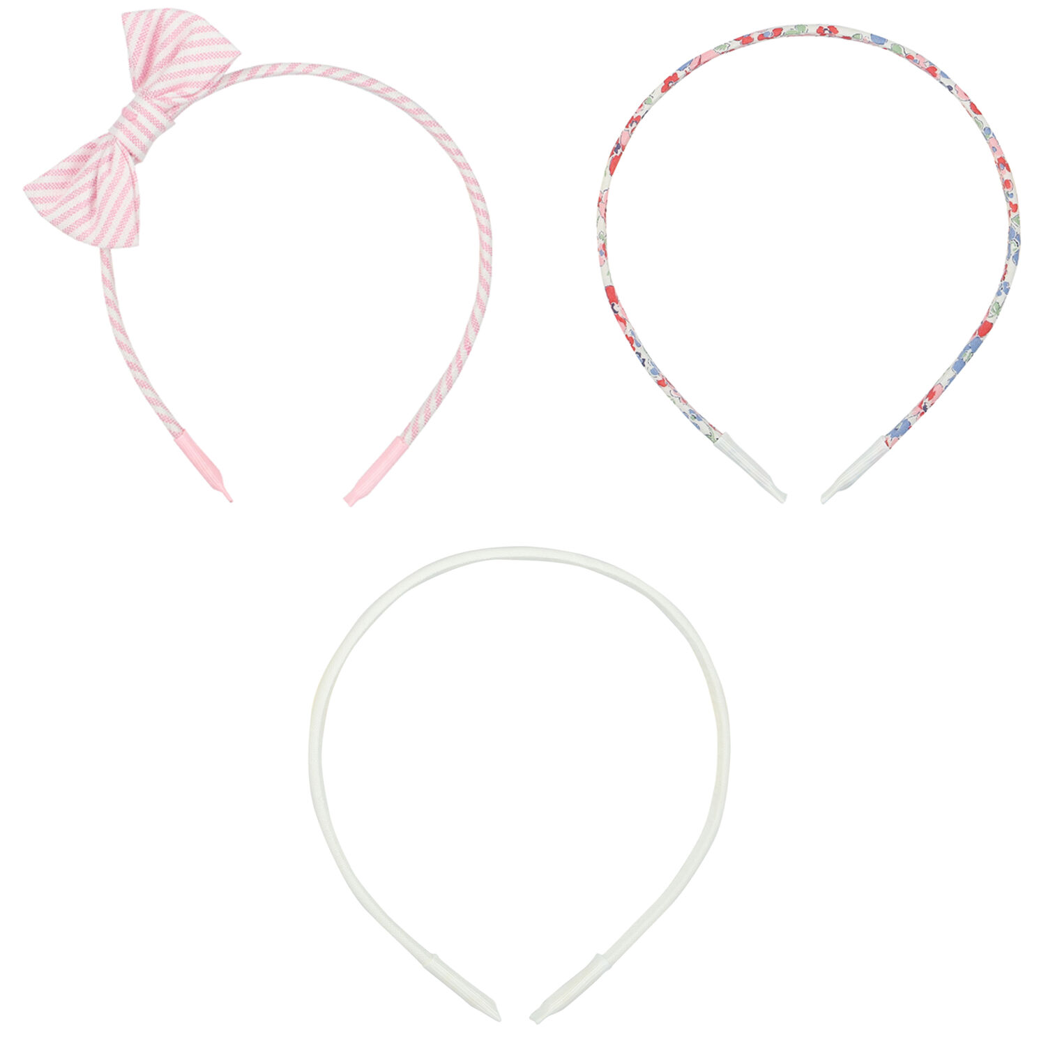Girls Pink & White Striped Headband ( 3-Pack ), 1, hi-res