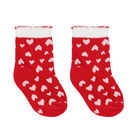 Baby Girls White & Red Teddy Socks ( 4-Pack ), 1, hi-res