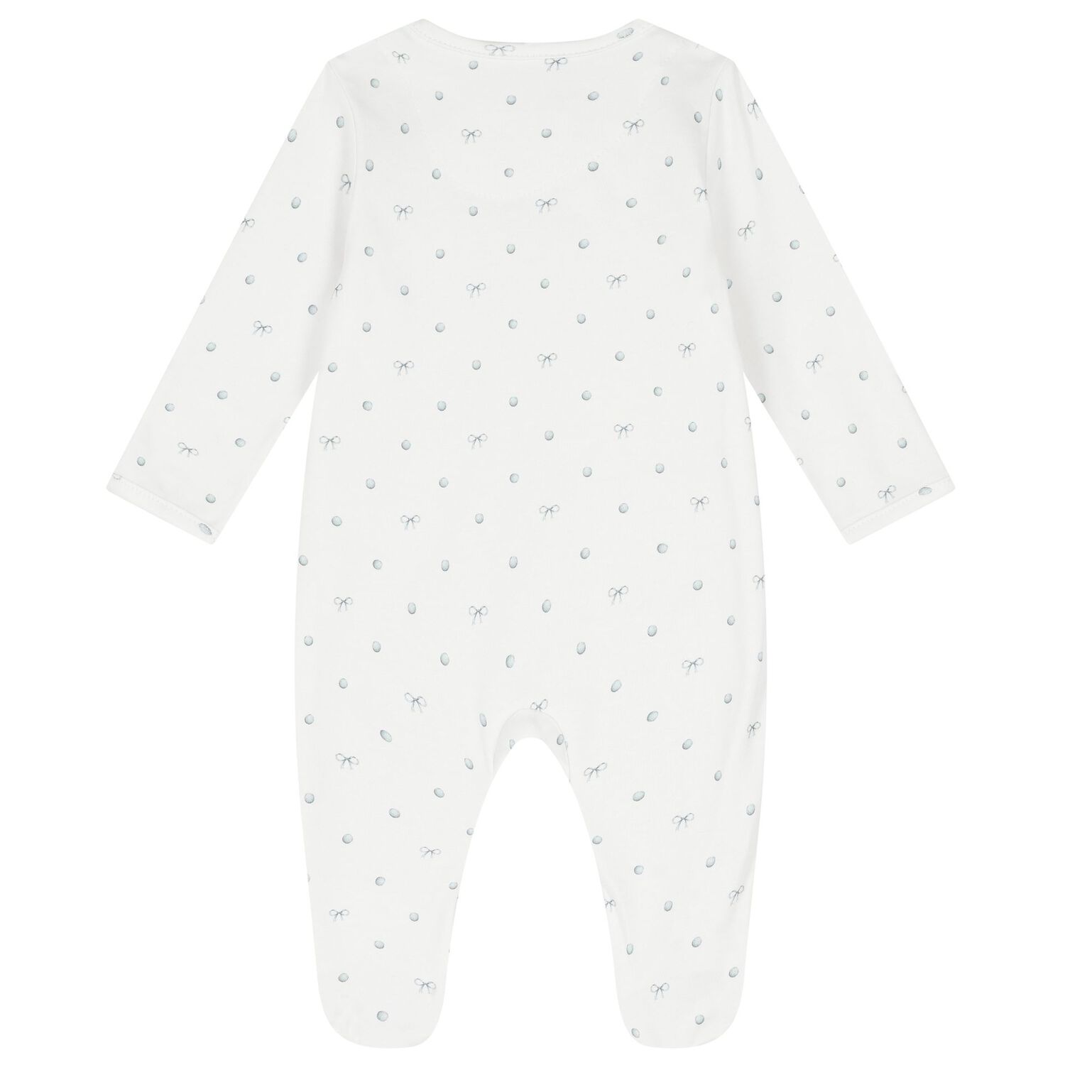 White Silver Bow Babygrow, 1, hi-res image number null