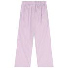 Girls Purple 3D Flower Trousers Set, 2, hi-res