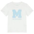 Boys White & Blue Logo Shorts Set, 1, hi-res