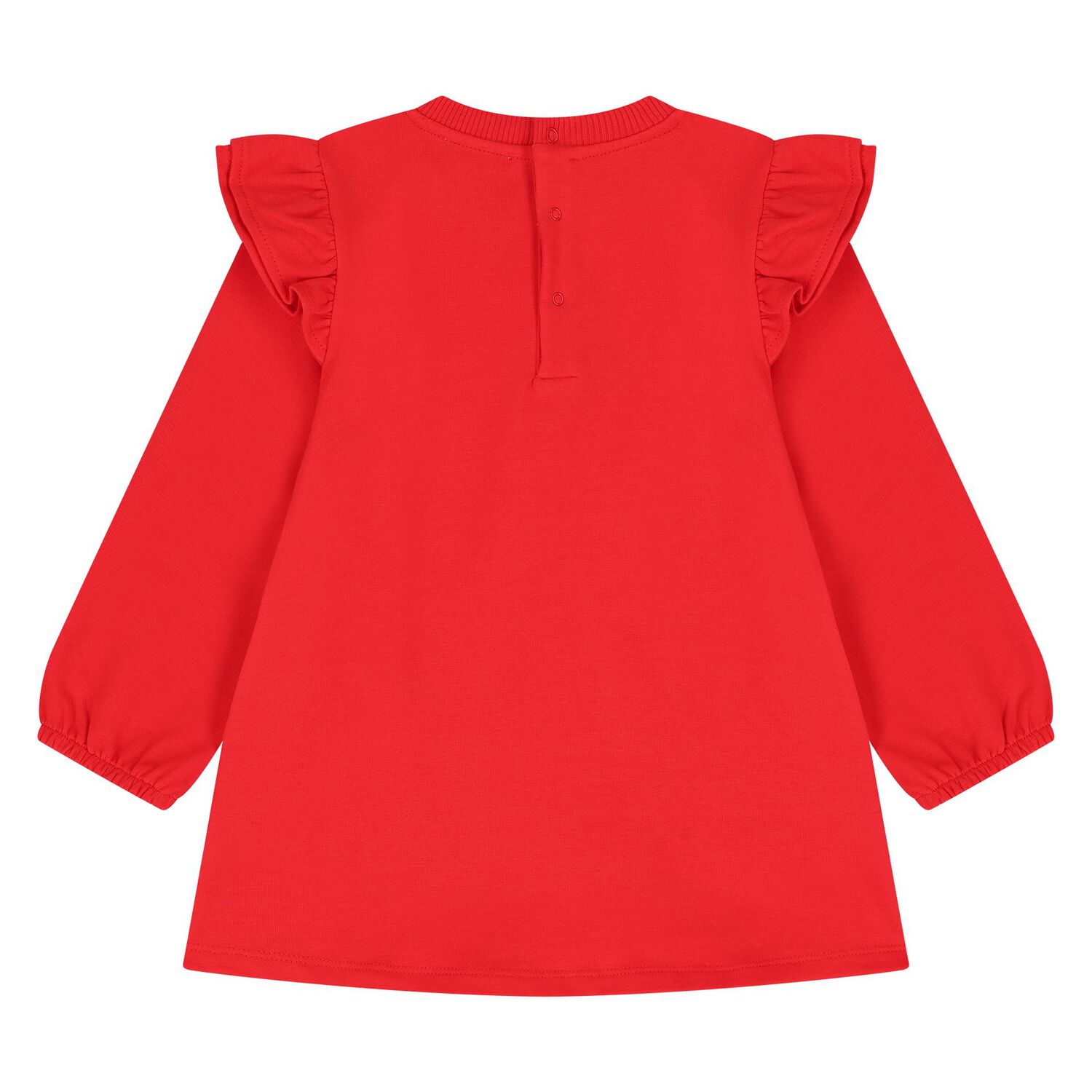 Younger Girls Red Teddy Bear Logo Dress, 1, hi-res