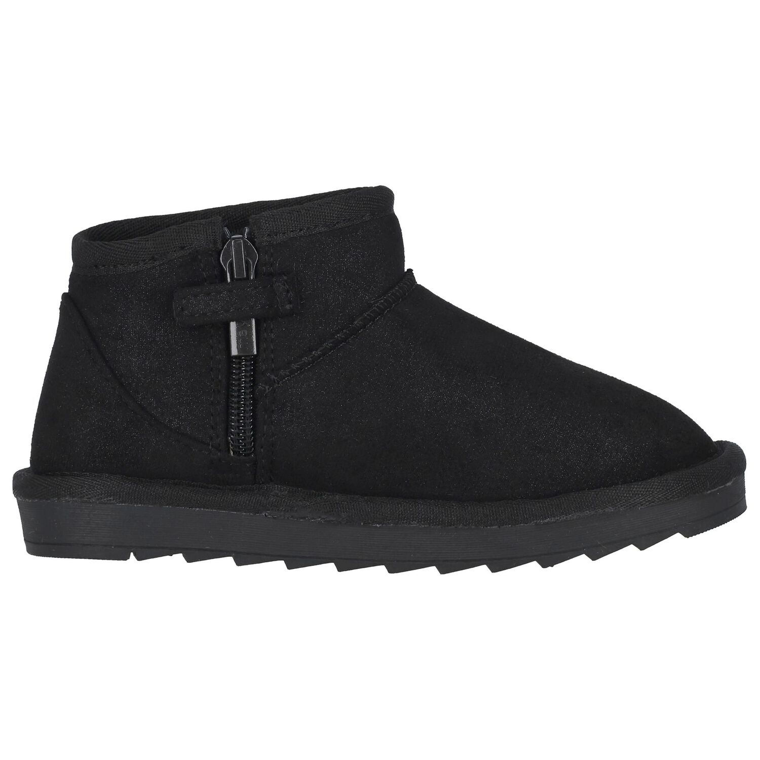 Girls Black Faux Suede Boots, 4, hi-res image number null
